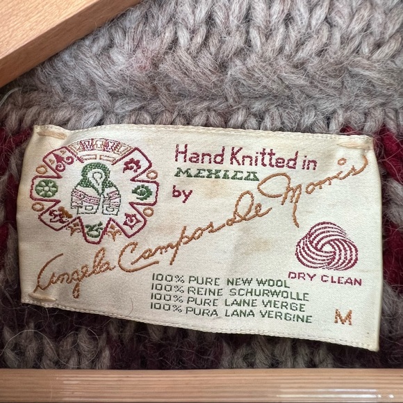 1970s vintage cardigan sweater coat wool knit boho Cottagecore winter jacket - Picture 8 of 8